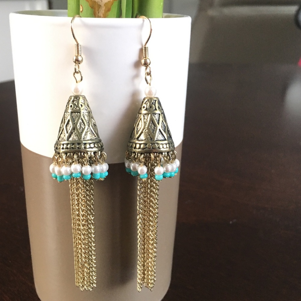 Gold tassel earrings